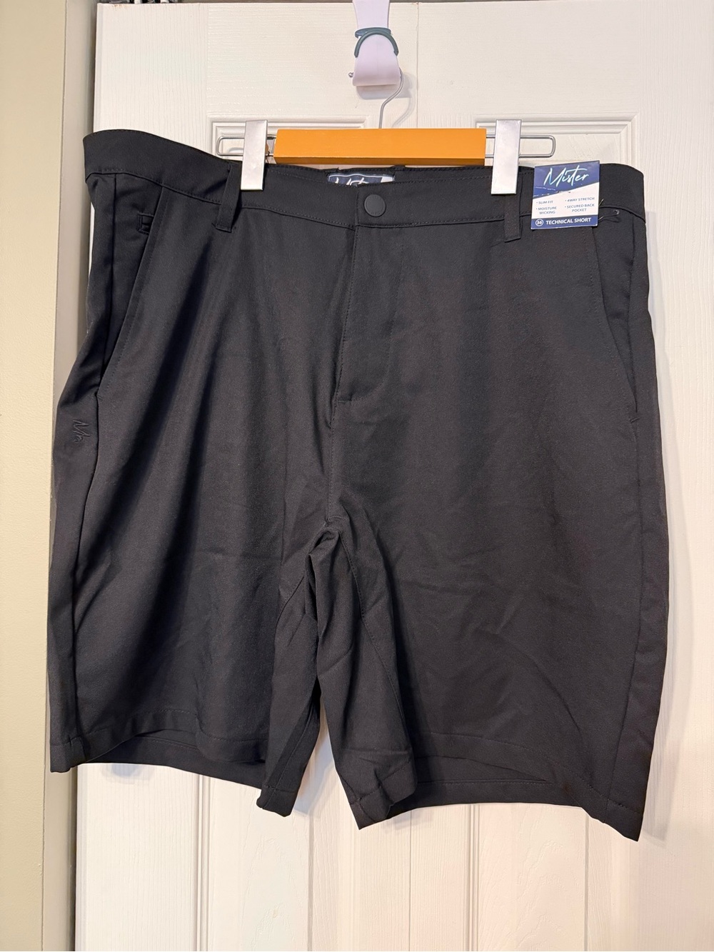 Men's Black Flat Front Technical Shorts by